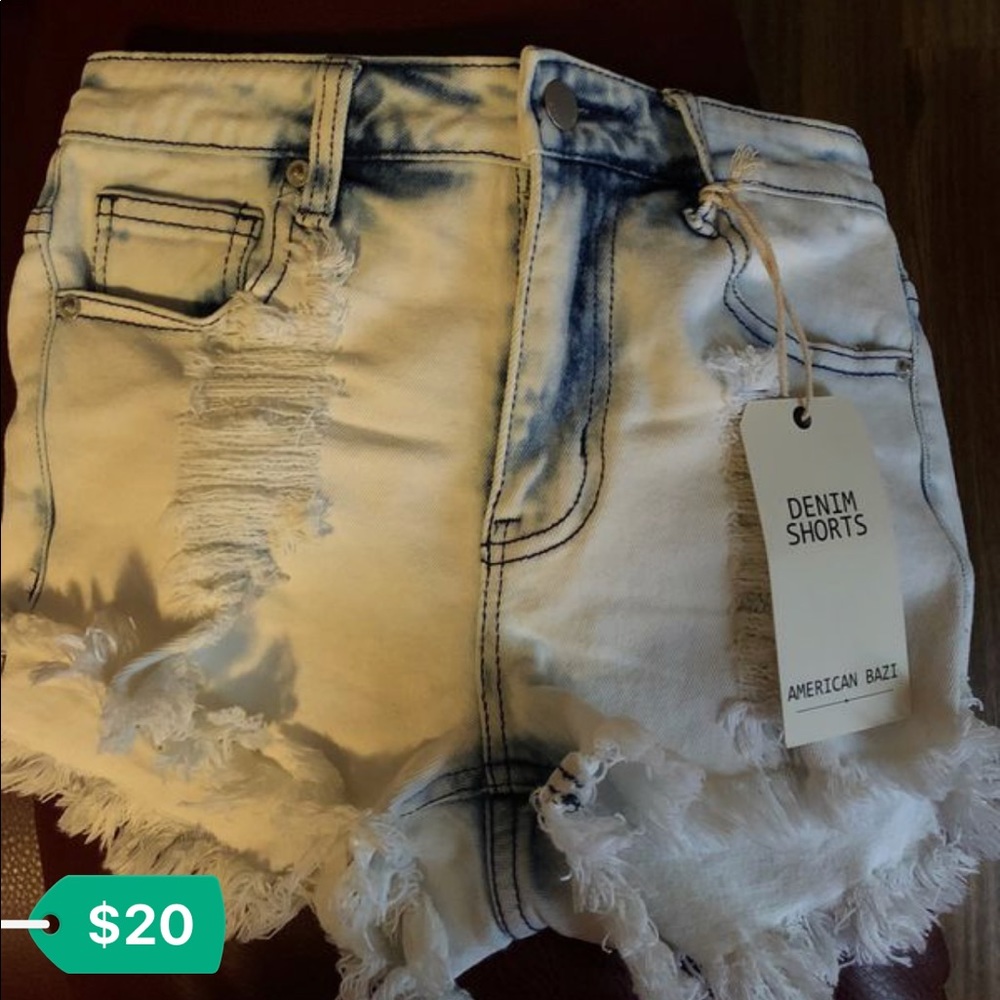 White distressed Jean shorts